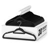 Velvet Hangers 20 Pack - Clothes Hanger W/Tie Bar - Non-Slip, Swivel Hook, Slim Felt Hangers - Suits, Clothes, Pants, Coat Hanger - Black