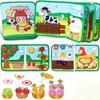 Montessori Farm Animal Quiet Book for Toddlers Early Learning Fine Motor Skills Activity Felt Story Cloth Preschool Toy for Kids