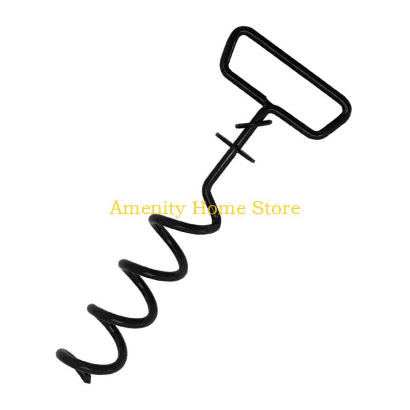 F26C Trapezoidal Thread Pet Stake Ground Anchors Heavy Duty Iron for Outdoor Use