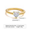 Minimalist Water Drop White Zircon Women Ring, Wave Drop Stainless Steel Ring, 18K Gold Plated Waterproof Luxury Jewelry