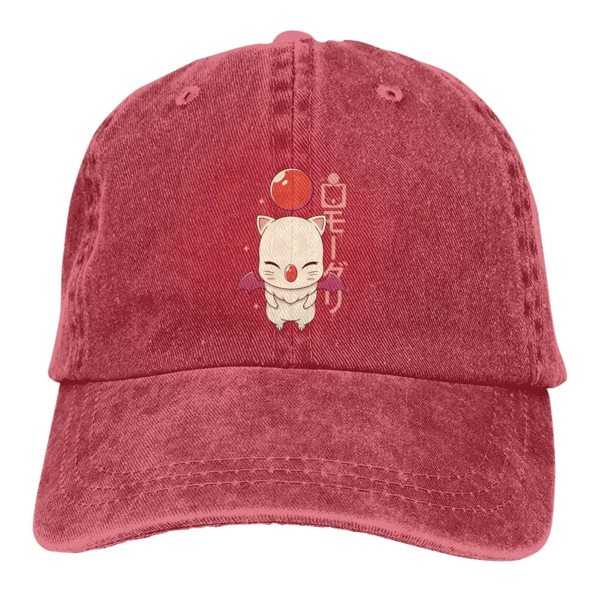 

Moogle Kupo Baseball Cap Men Cowboy Hats Women Visor Protection Snapback Final Fantasy Cid Game Caps Adjustable флуоресцентний жовтий колір