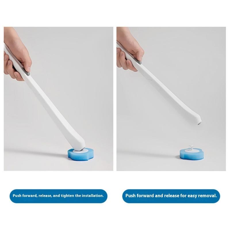 Replaceable Head Toilet Brush With Holders Set 16 Refills Sponge Pads Toilet Bowl Cleaner For Bathroom Cleaning Supplies