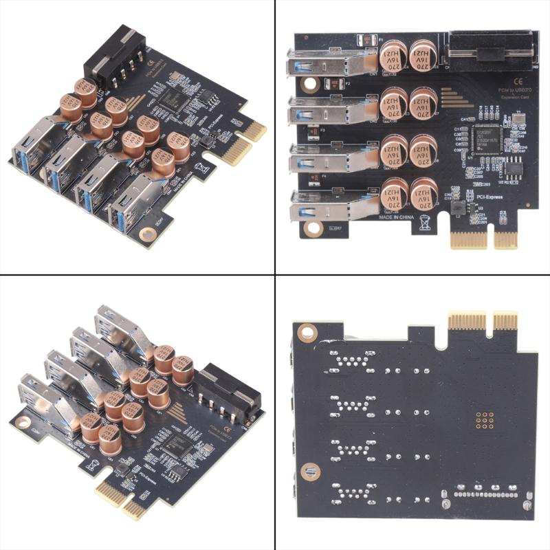 Practical PCIe to 4 Port USB 4Pin Card Adapter Card Desktop USB PCIE USB 3.2 Expansion Card for Desktop Motherboard