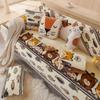 Pluche Bankkussen Antislip Cartoon Schattige Stijl Flanel Zitkussen Winter Dikker Warmer Stijl Allesomvattende Bankhoes Stof