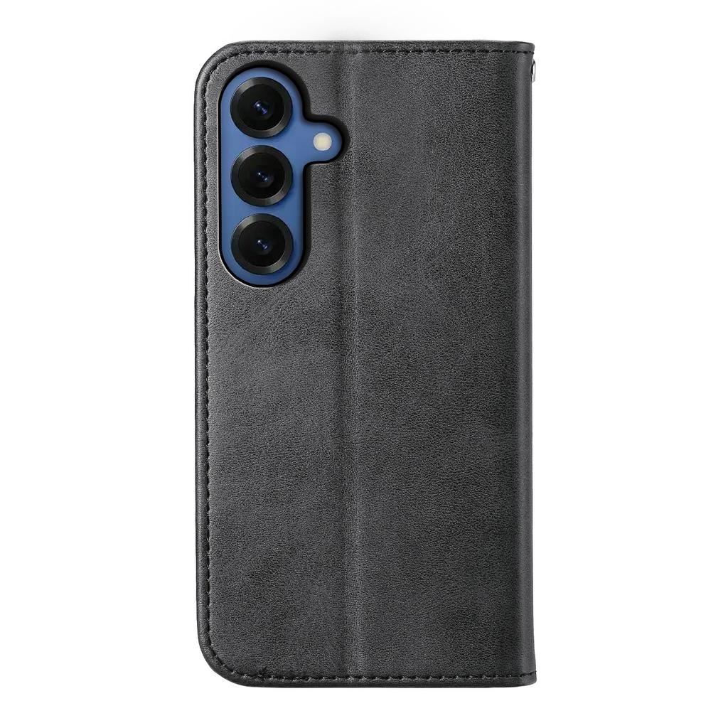 Für Samsung Galaxy S26 Hülle Kalbsleder-Textur PU-Leder Brieftasche Handyhülle mit Handgelenkschlaufe