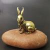 Antike reine Kupfer Sternzeichen Glückskaninchen Statue Ornamente Vintage Massivmessing Tier Miniaturfigur Teetier Schreibtischdekoration