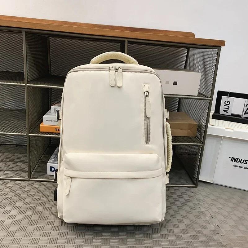 Solid Expand The Capacity Of The Backpack 2024 High Quality Couple Of School Bag Lady Business Travel Computer Backpack