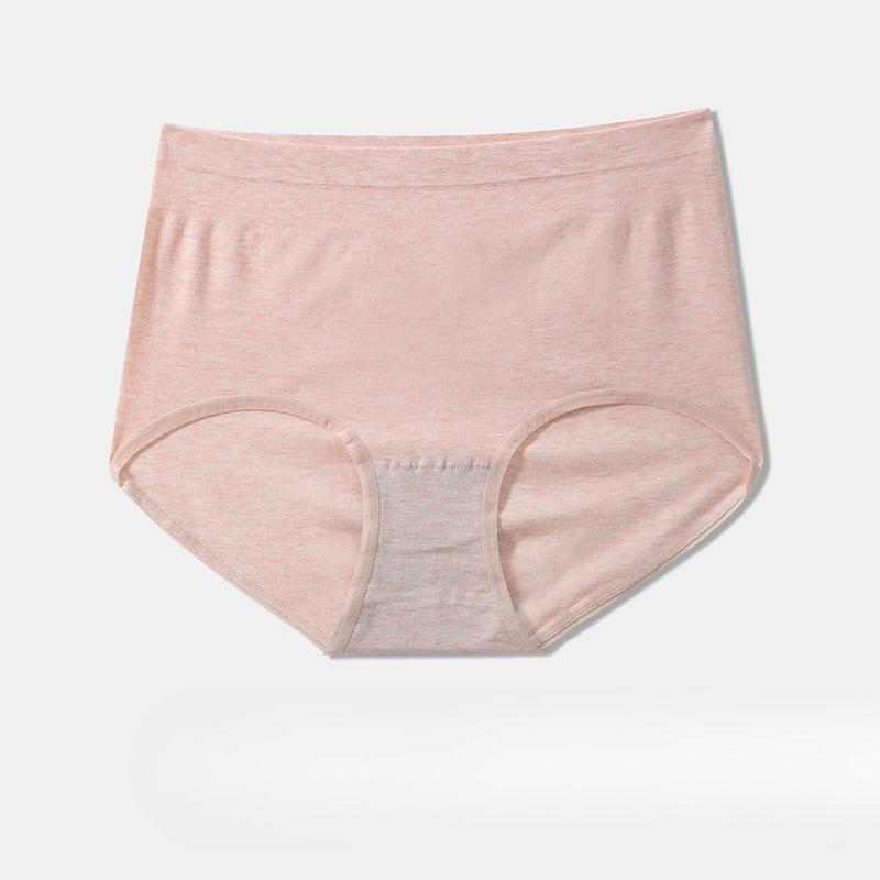 Big Size Female Spring and Autumn Color Cotton High Waist and Belly Without Trace High Stretch Briefs