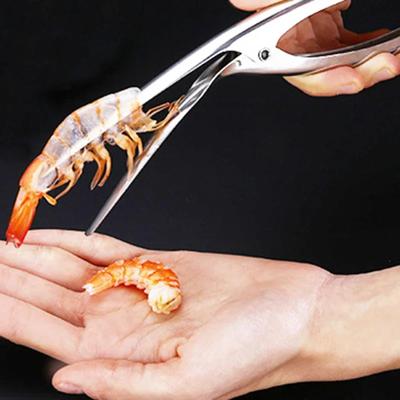 Stainless Steel Shrimp Prawn Peeler Shrimp Shell Gadget Clamp Peeling Shrimp Shell Kitchen Seafood Tools 20.4*6.2cm