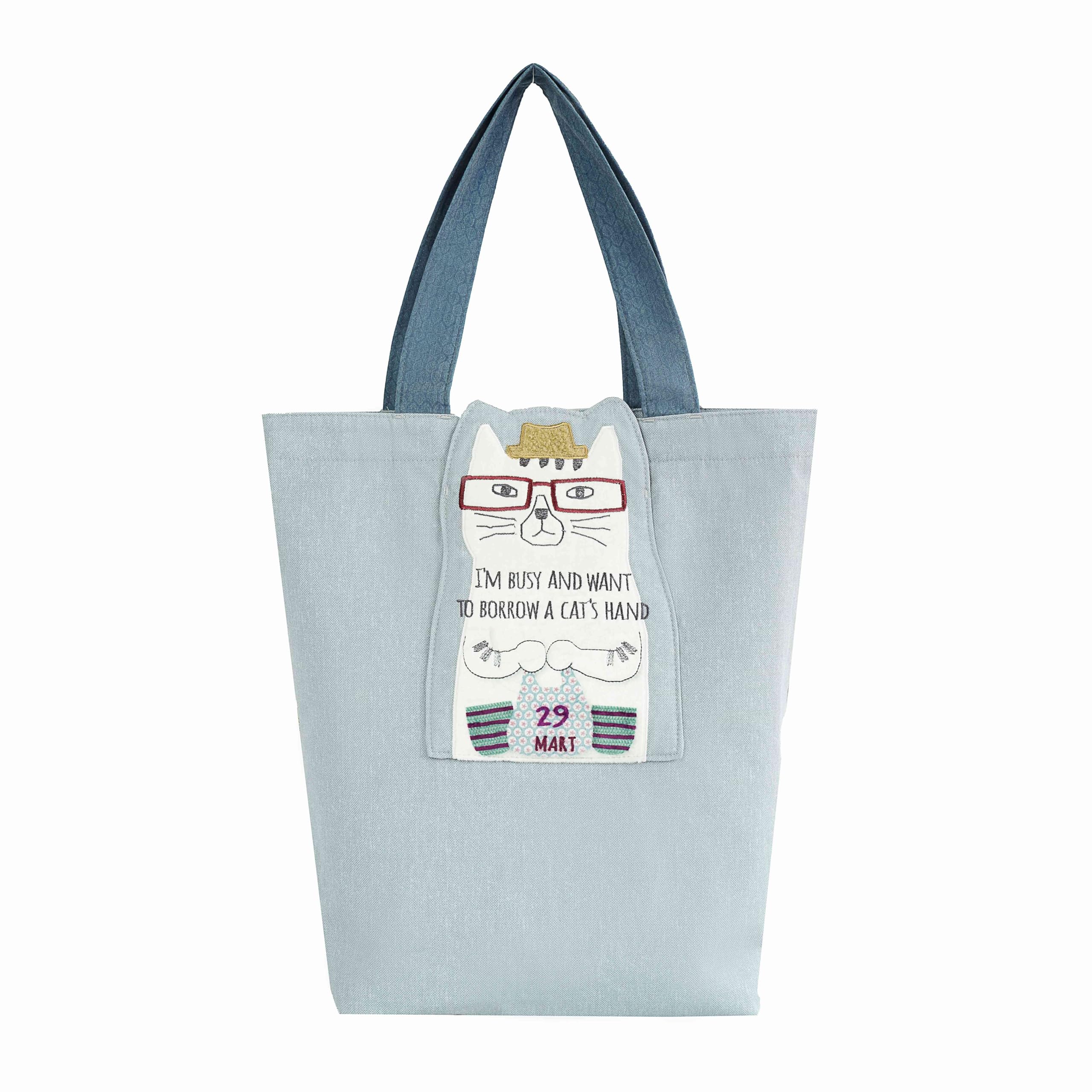 [Kusuguru Japan] Сумка-тоут Nekomaruke GY