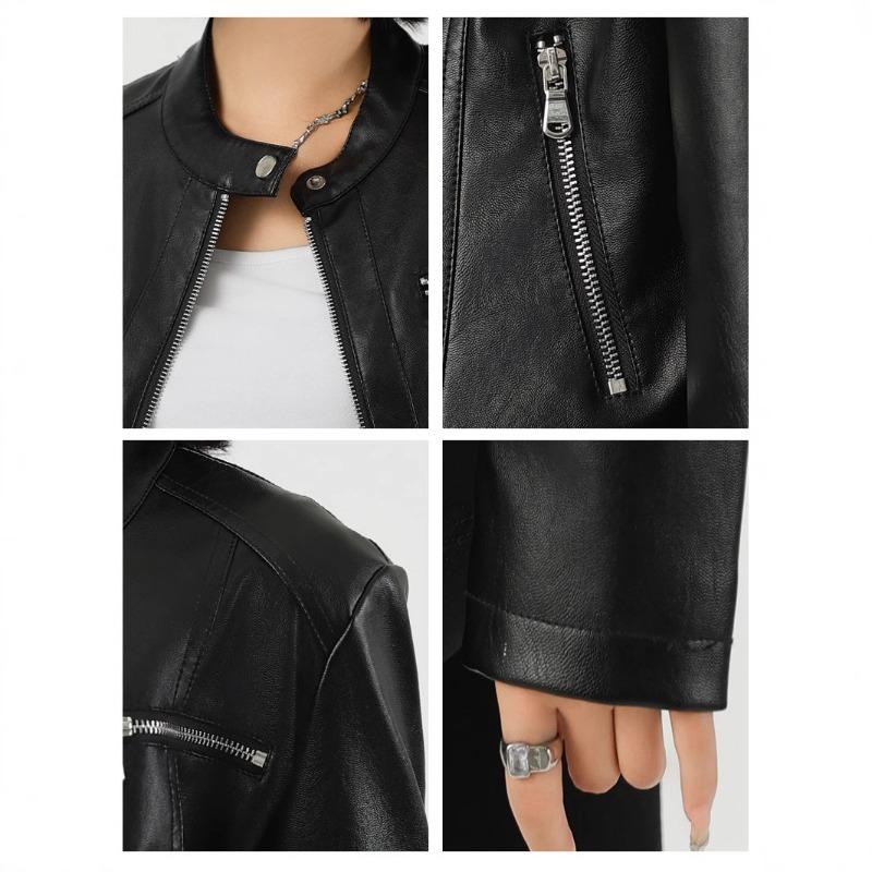 Fashion Women's Jacket Motorcycle Leather Jacket Women's Leather Jacket Slim Fit