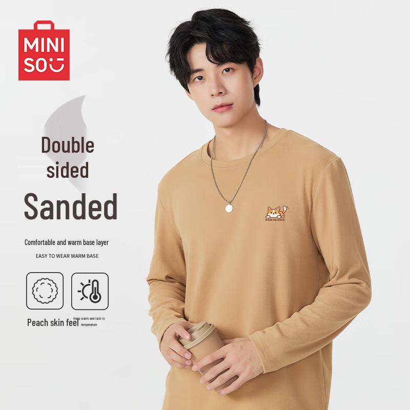 MINISO Men s Double-Sided Brushed Thermal Long-Sleeve T-Shirt 2XL
