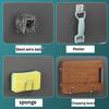 1/6pcs Kitchen Sponge Holder Self Adhesive Sink Sponges Drain Drying Rack Wall Hooks Wire Ball Organizer Bathroom Storage