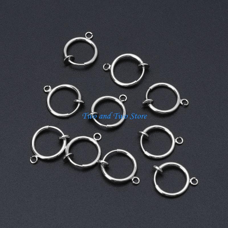 HX6F 10Pcs/set Dangle Earring Clips Non-Pierced Earring Converter Components Findings