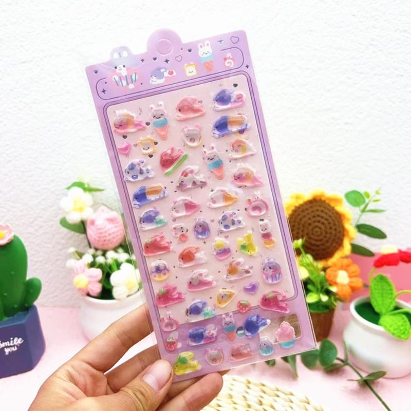 Puffier Sticker Sheets Decorative Sticker Cute Small Sticker for Kids & Adults, Reusing Tiny Sticker for Scrapbooking