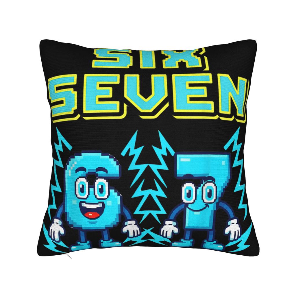 Funny 67 Six Seven Italian Brainrot 6 7 Meme Pillow Case  Design Pillow Cover Retro Trendy Pillowcases For Living Room Sofa