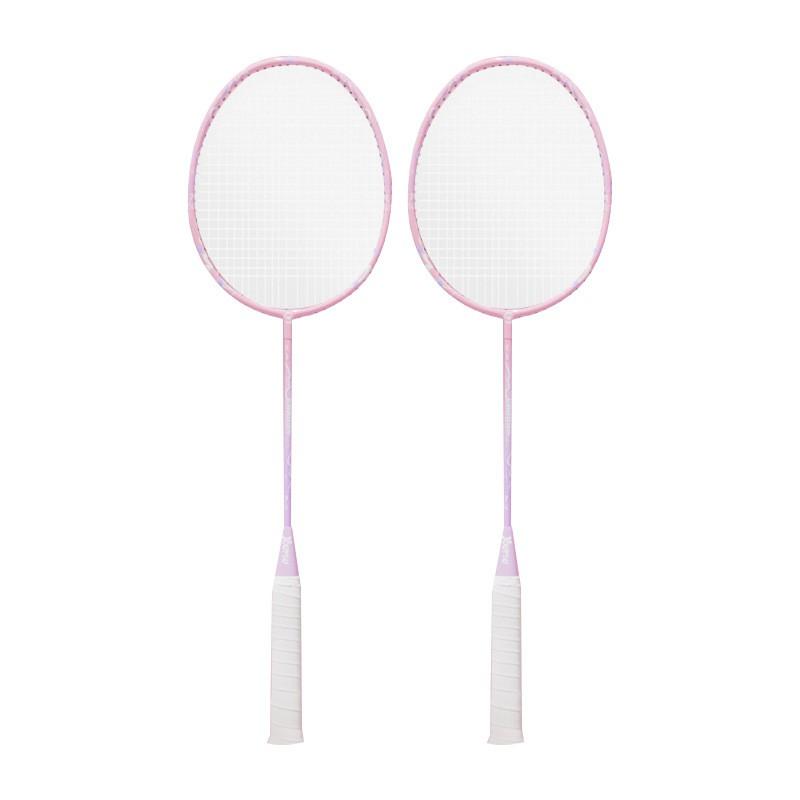Set Racchette da Badminton Leggero Resistente per Bambini Ragazze Principianti Adulti - 2 Racchette in Lega di Ferro con Corda in Nylon o Piuma