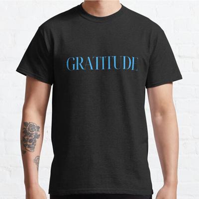 Men Fashion Casual Short Sleeves Gratitude Classic Oversized T-shirts