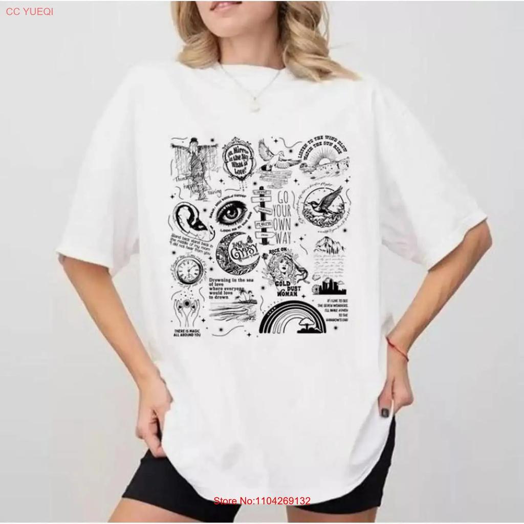 Stevie Nicks Tracklist T-Shirt Geschenk Vintage Grafik Lässig Weich Herren Dehnbar Streetwear Unisex Oberteil Für Den Alltag