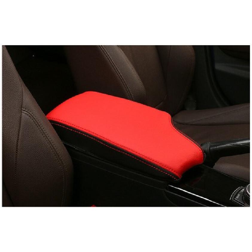 Red + Black Microfiber Leather Car Central Armrest Box Cover Case For BMW F30 3