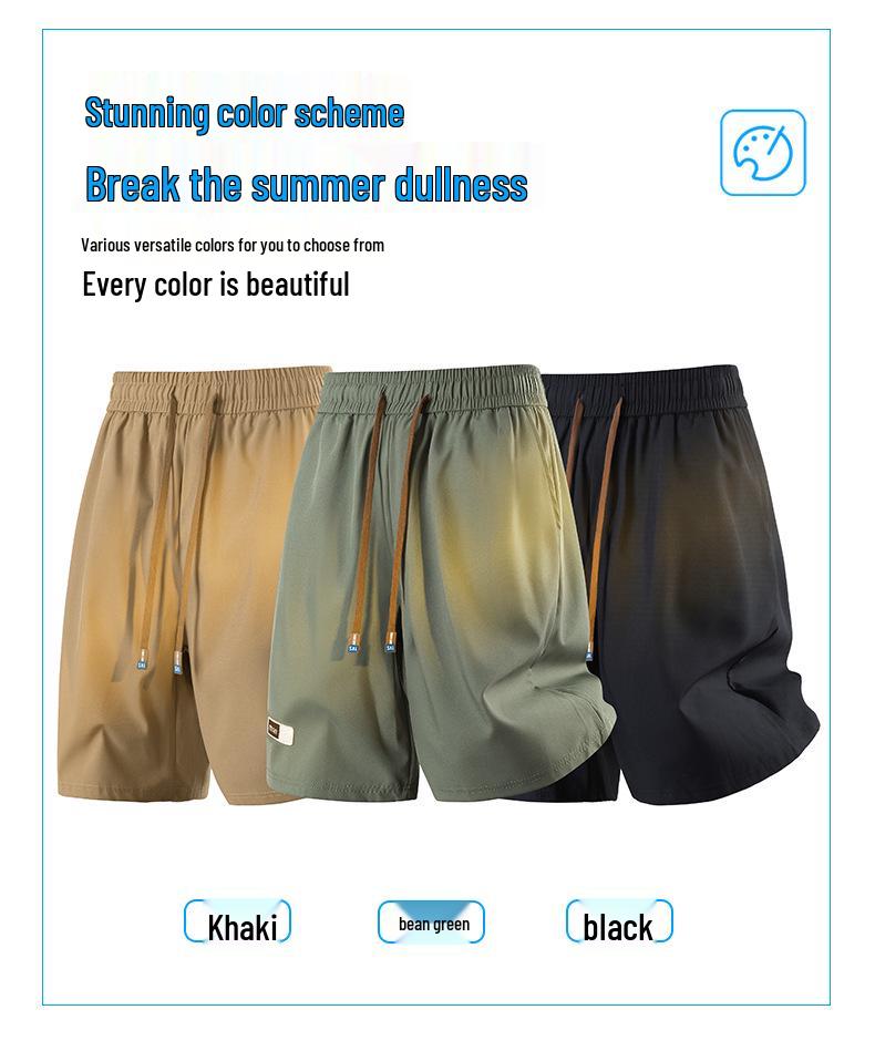 Men's Ultra-Thin Ice Silk Shirt Set - Trendy Summer Two-Piece Casual Short-Sleeve.