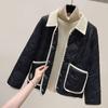Stylish Short Cotton-Padded Jacket for Students with College Style and Slimming Effect