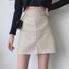 2023 Autumn/Winter Women's High Waist Slim Black PU Leather Skirt - Short, Casual, Korean Style