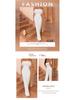2025 Spring/Summer European & American Women's Feather Bandeau One-Shoulder Backless Jumpsuit