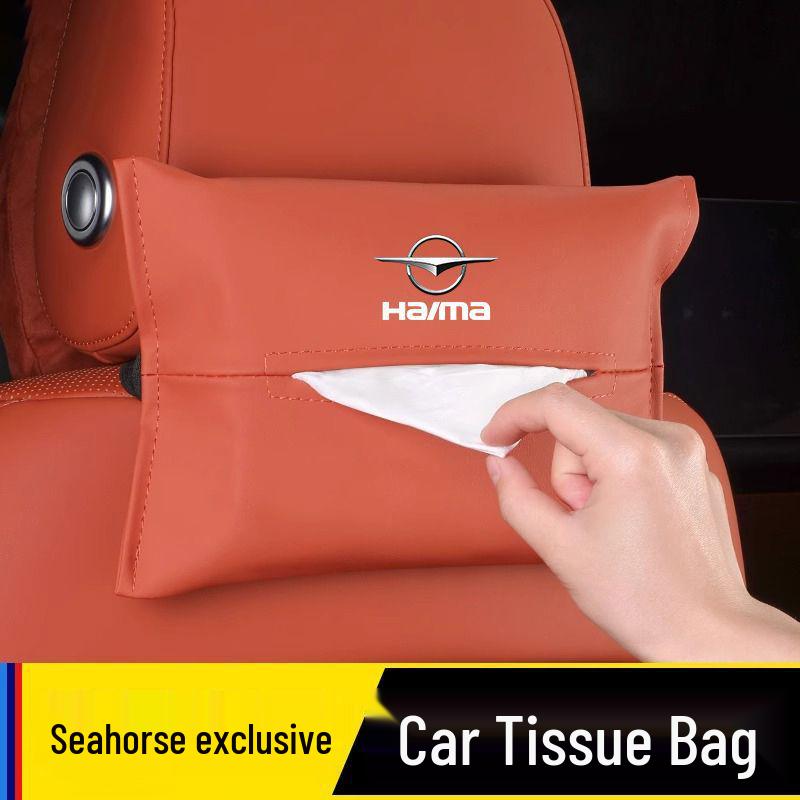 Haima Car Tissue Box Bag - Leather Headrest Pull-Out for 7X, 8SM, 3S, 5 Familia, Xing Models