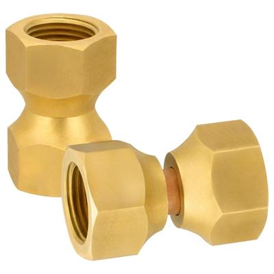 Multipurpose Brass 3/8Inch Female Flares To Female Swivels Tube Fittin Sturdy Valves Connectors 2PCs High Performances