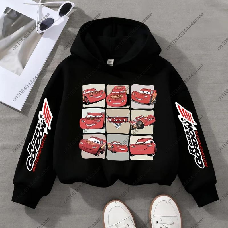 Spring Autumn Lightning Mcqueen Cartoon Children Hoodie Long Sleeve Pixar Car Print Kid Boy Clothes Fashion Pullover Sweatshirts