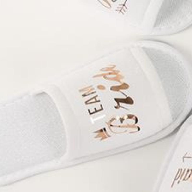 Fashion Bride Bridesmaid Slippers,Wedding Party Disposable Slippers Bridal Party Slippers Set, Lightweight Cozy Soft Sole Flats