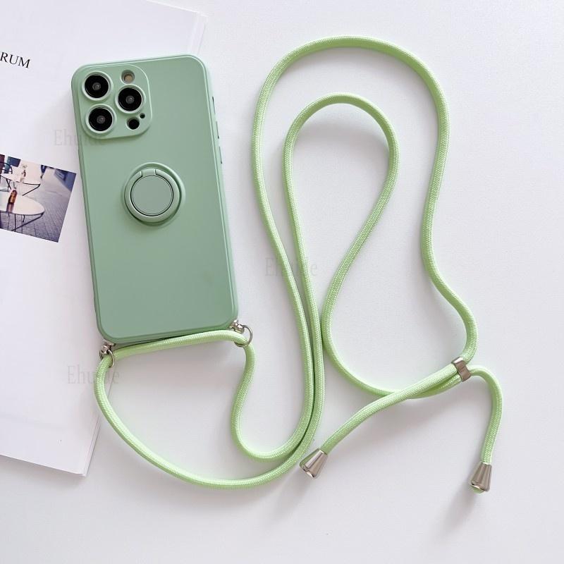 Ring Holder Strap Case For Samsung Galaxy S24 S23 S22 Ultra S21 Plus S20 FE A54 A34 A14 Crossbody Cord Lanyard Magnetic Cover