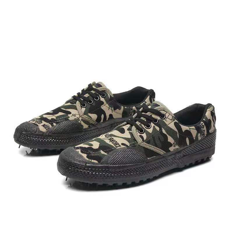 Jiefang Shoes Men's Wear-resistant Labor Canvas Labor Insurance Shoes Military Training Shoes Non-slip Deodorant Rubber Shoes Camouflage Shoes