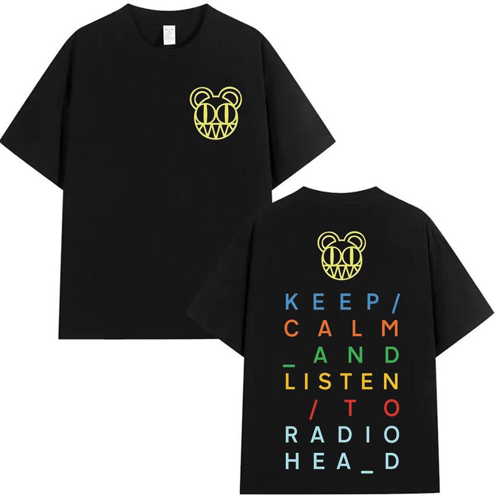 Radiohead Tour Album Pattern Tshirt 2025 Mens Womens Hip Hop Large Tshirt Y2K Breathable Pure Cotton Tshirt