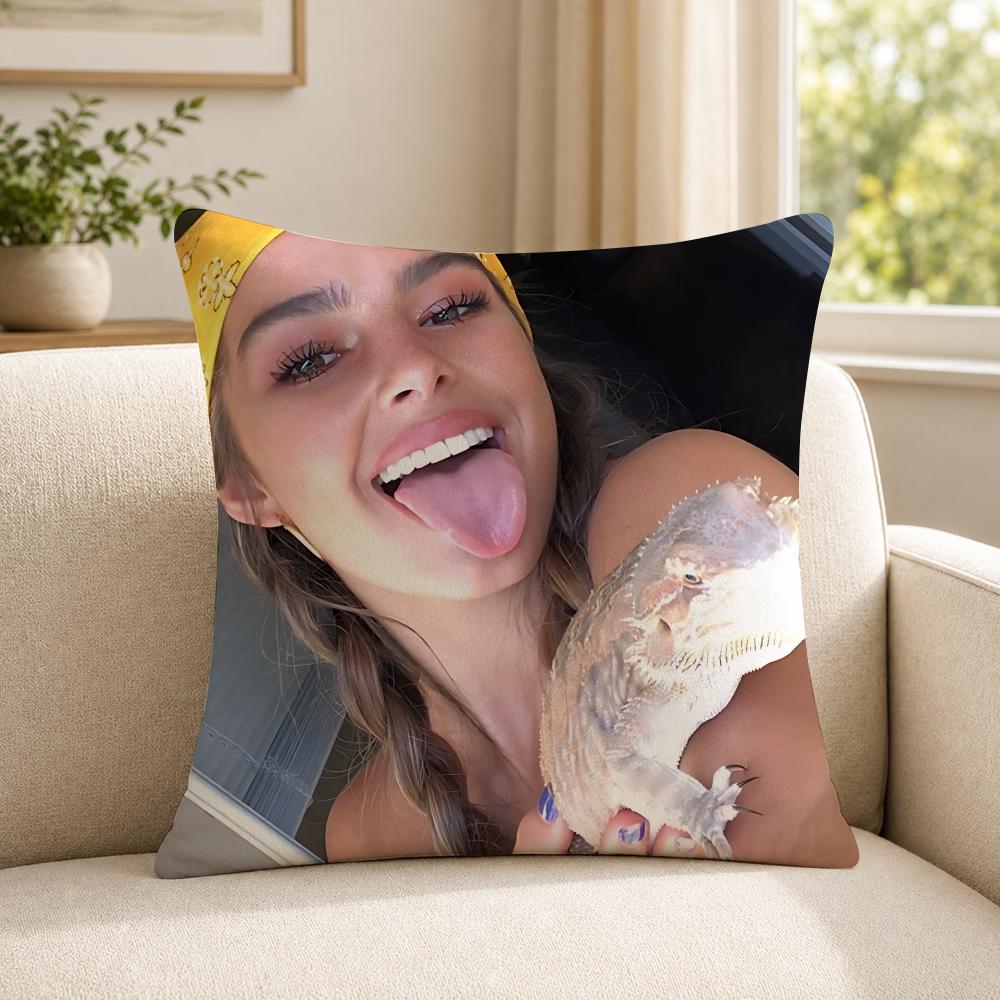 Person AAddison RRae funny Cushion Cover Soft Short Plush SkinFriendly Cushion Case for MultiScene Use