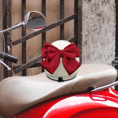 Charming Helmet Bow Decoration Adorable Solid Color Cute Decor Accessories Ornament