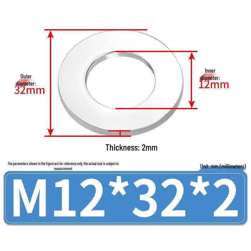 Jin Juntai Thick & Thin Stainless Steel Flat Washer, Round M10-M36