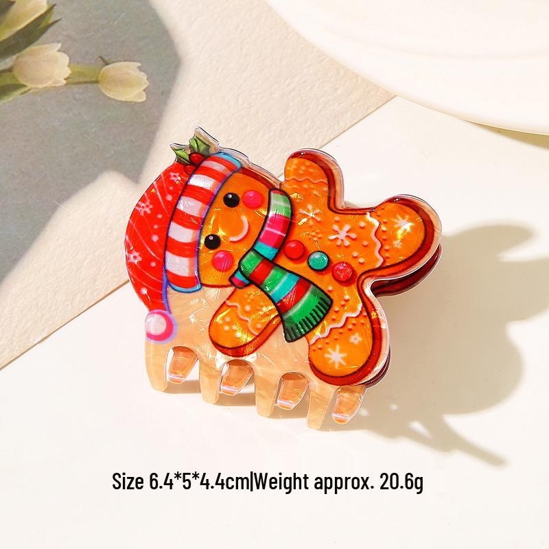 Christmas Cartoon Shark Claw Hair Clip - Festive & Cute Accessory