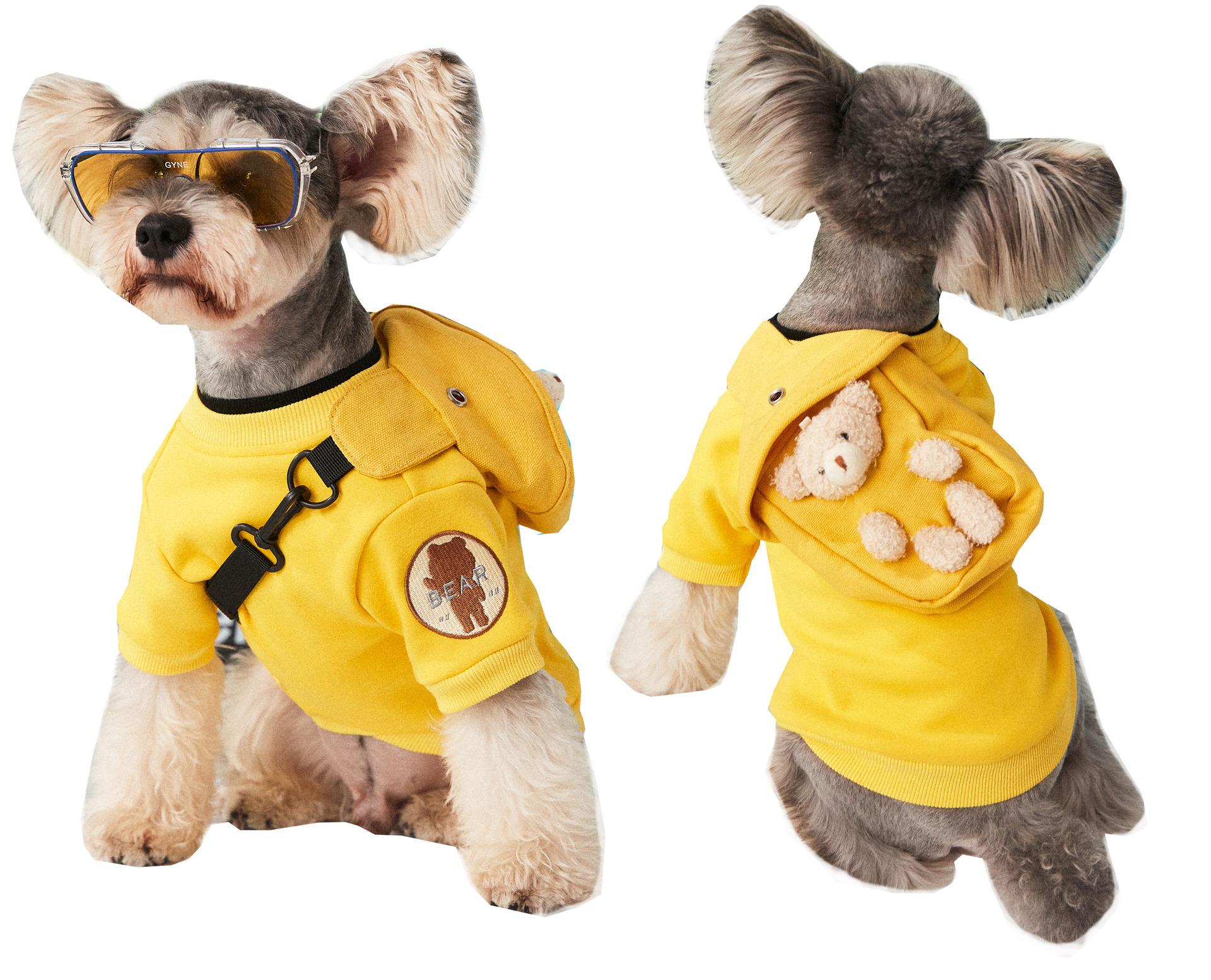 

Собачий тренд свитер-рюкзак весна и осень новый желтый плюшевый свитер-рюкзак Тедди Шнауцер Бишон Фризе домашнее животное сошка XXL