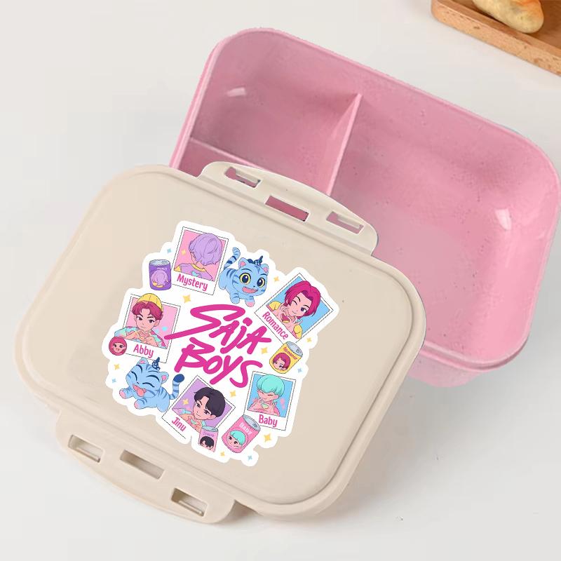 Portable Office Pink kpop Lunch Box Anime Food Storage Containers for k Pop School Picnic Lunchbox Office Dinner Case Gift