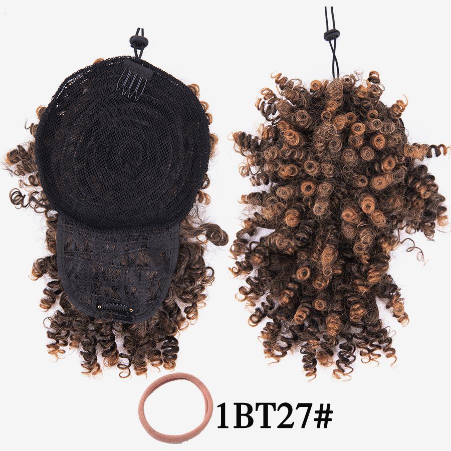 Clip per capelli ricci con frangia finta Pezzo sintetico di estensione dei capelli marrone nero per estensioni dei capelli con frangia di capelli ricci