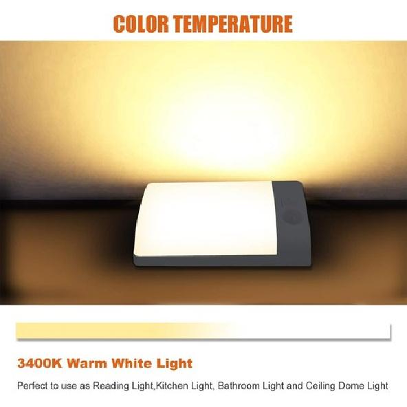 Square Motion Sensor Light - 4W 280LM Warm White (3400K) 12V RV Interior Li