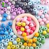 DIY Beech Wood Round Beads - Candy & Macaron Colors Jewelry Accessories