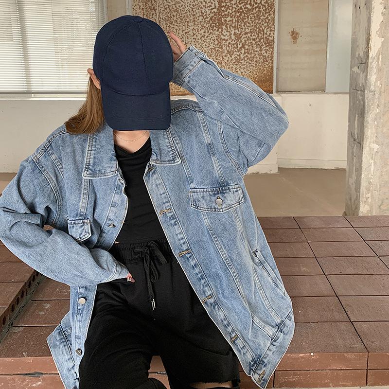 Spring and Autumn Women's Plus Size Fashion Trend Denim Jacket Loose Vintage Jacket