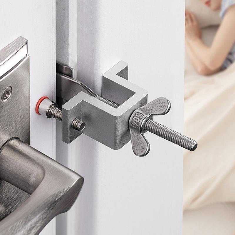 Portable Door Lock Dual Nut Adjustment Body Travel Anti-Theft Door Stopper Safety Lock Door Hotel Door Locks Door Hardware
