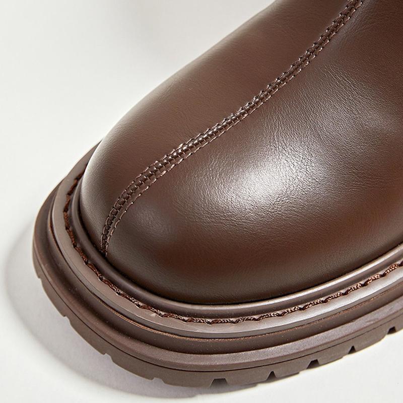 Winter New Heightening Knight Boots Thick Heel Retro Boots Women's Versatile Women's Shoes Plus Velvet Boots