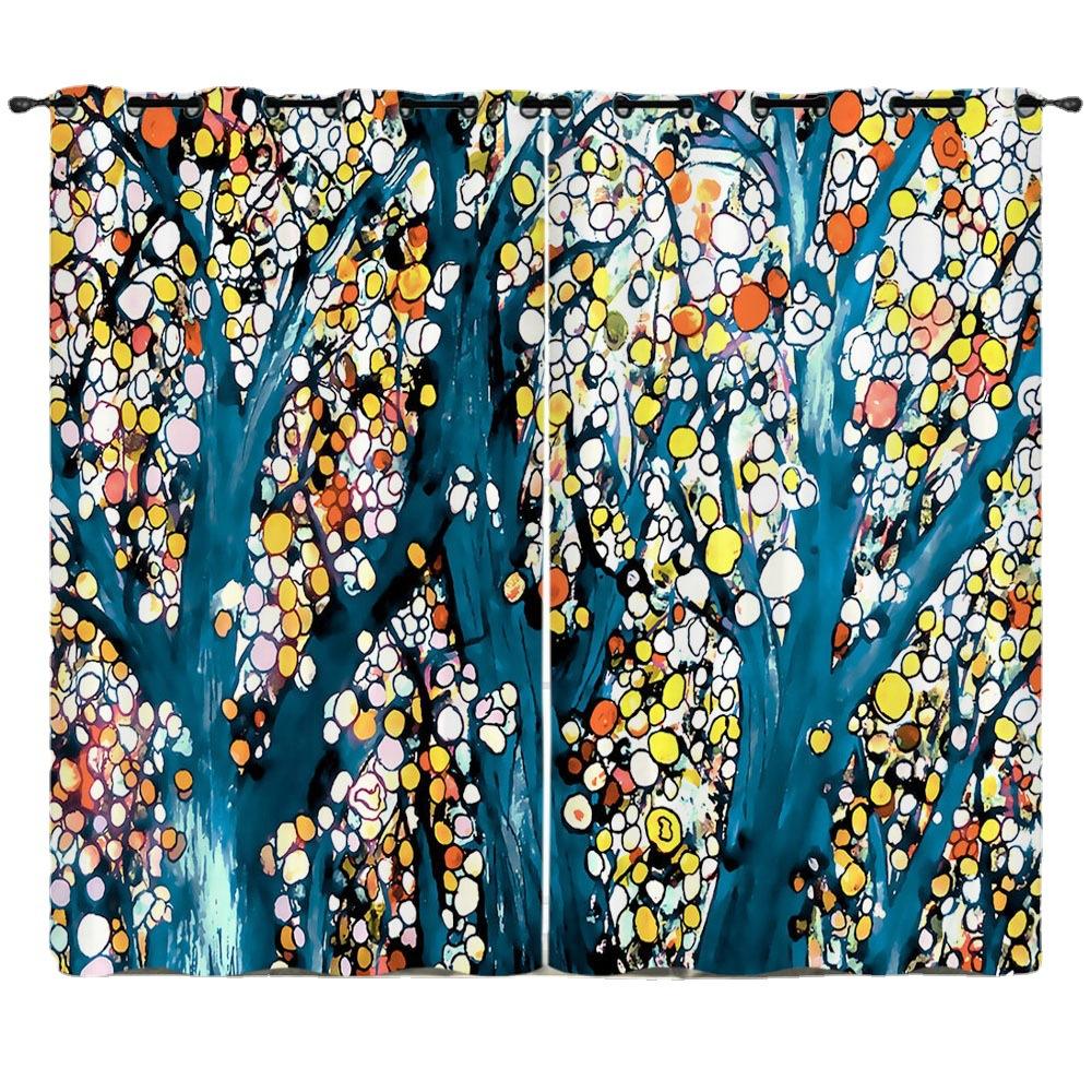 Curtain Wish Tree Owl 3D Digital Printing Blackout Curtain Punching