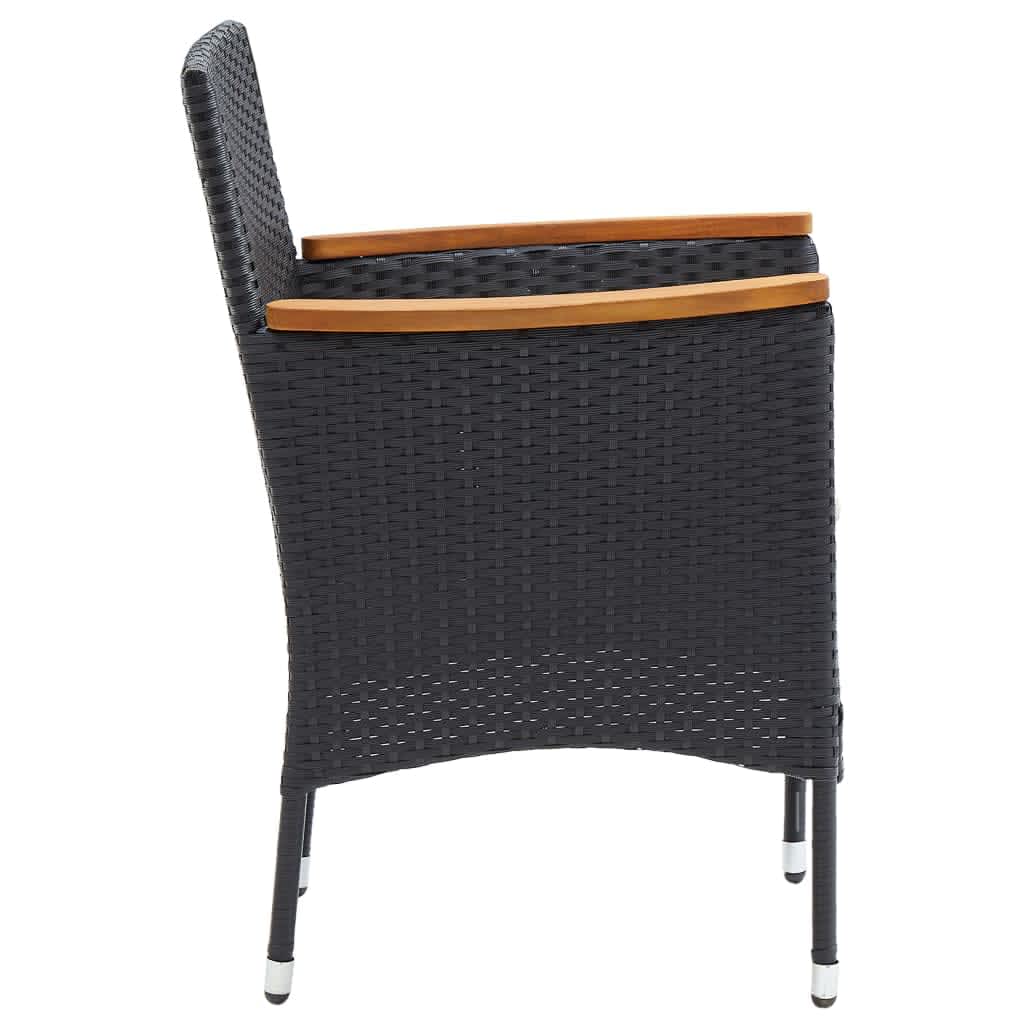 Vidaxl 5-Cz. Garden Furniture Set With Cushions, Poly Rattan, Black