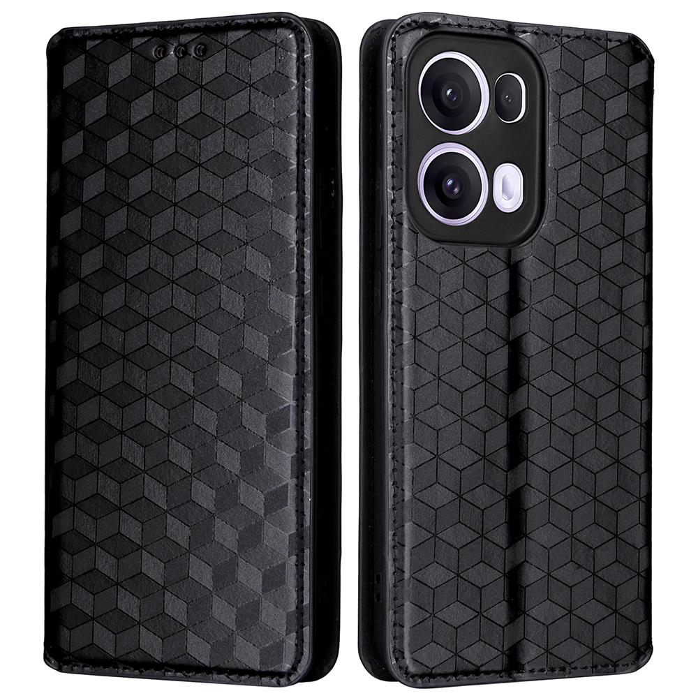 For Oppo Reno13 Pro 5G Wallet Case Rhombus Imprinted Leather Phone Cover